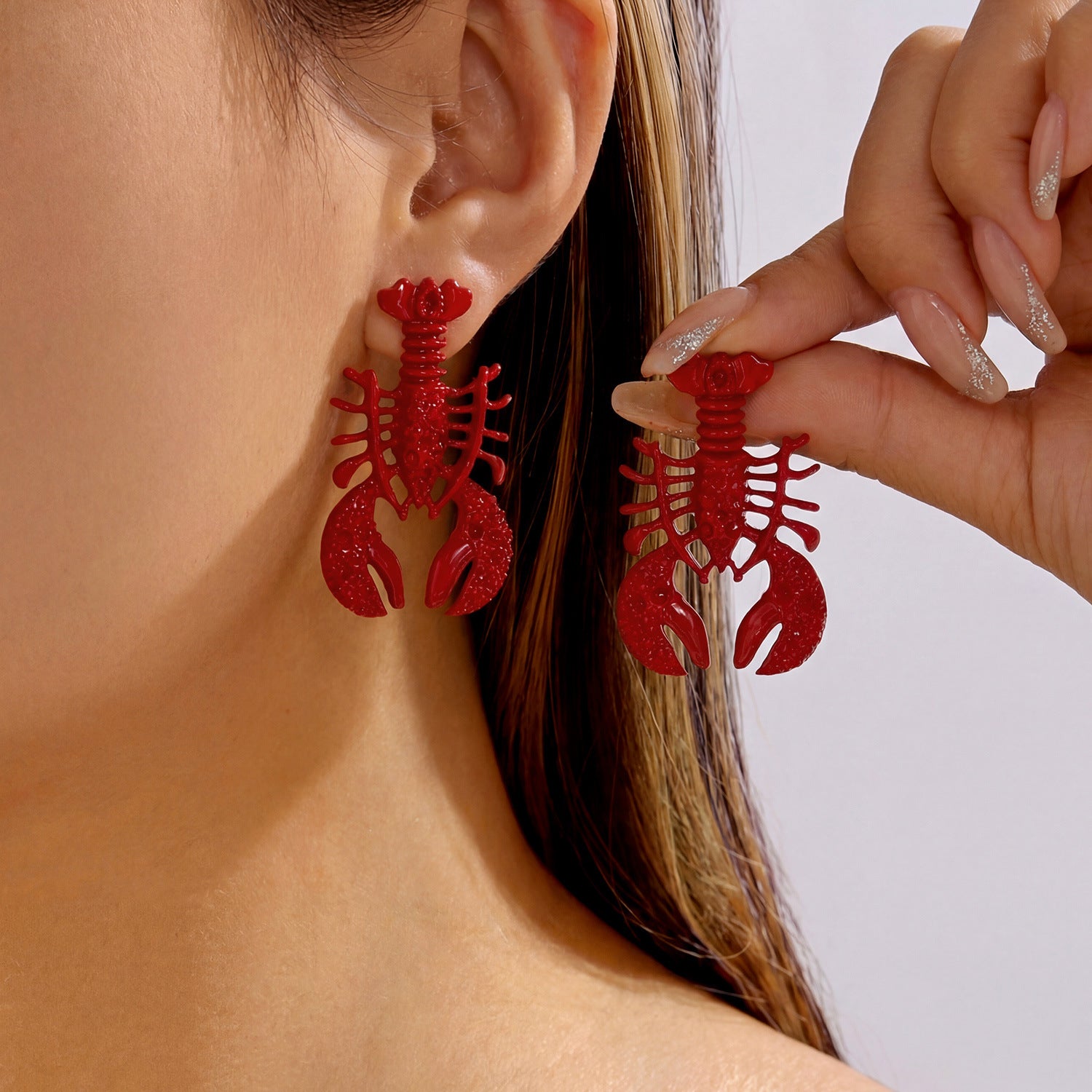 Coastal Summer Lobster Oversize Earrings