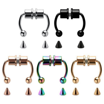 Magnetic Non-Piercing Horseshoe Fake Nose Piercing