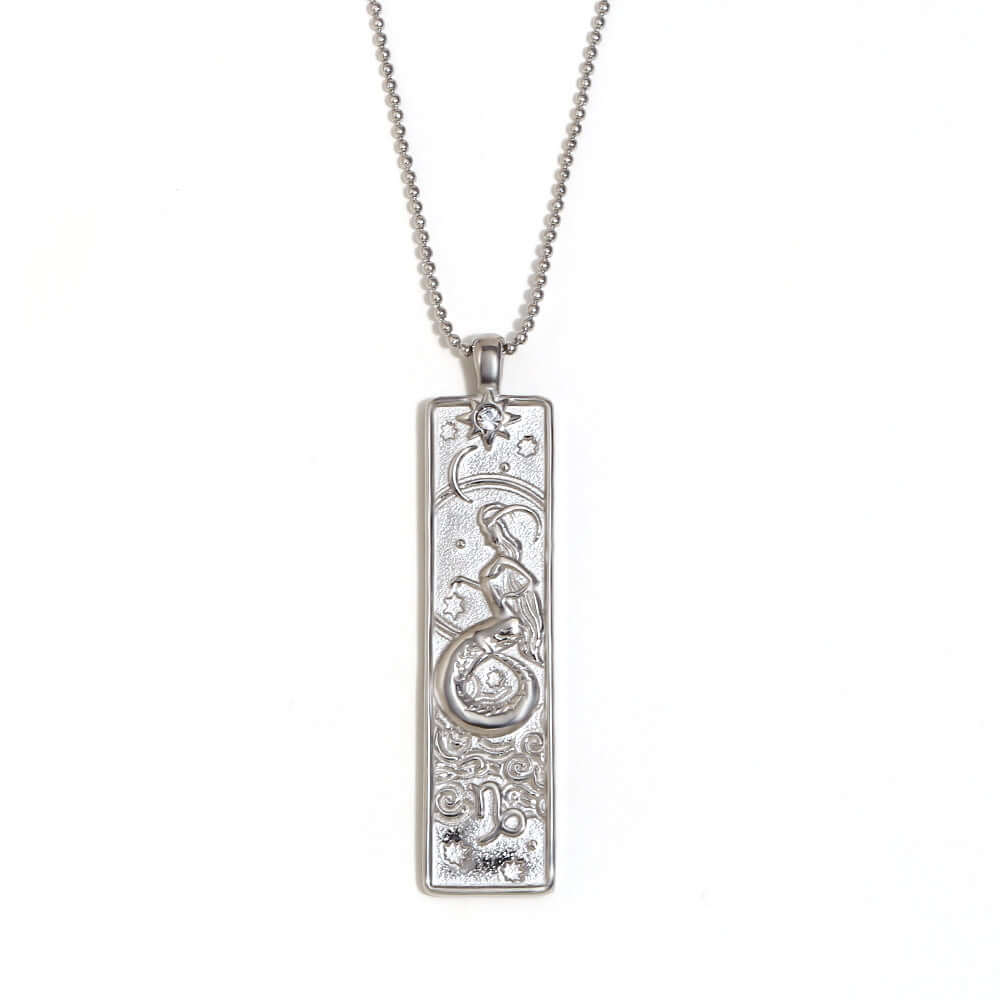 Rectangular Zodiac Pendant Necklace Gold | JN3474