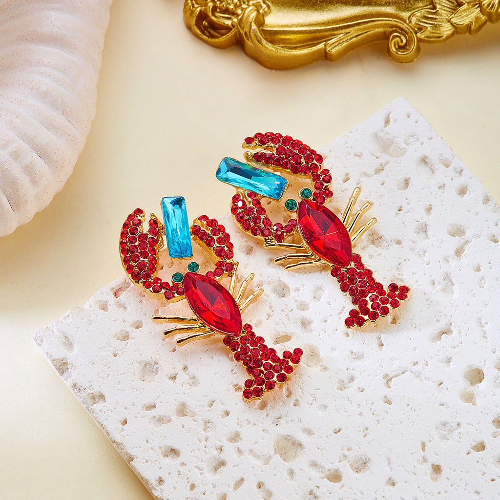 Coastal Summer Lobster Oversize Earrings