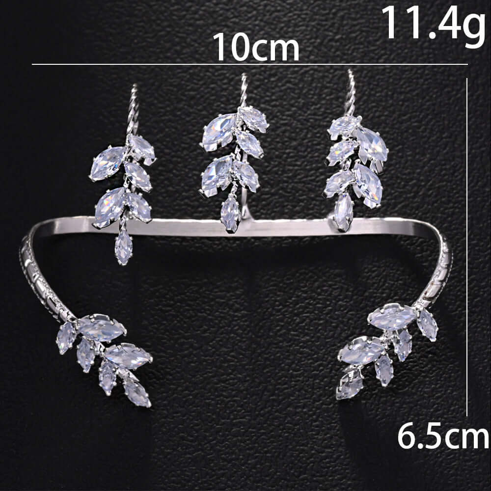 Dainty Silver Leaf Hand Cuff Ring