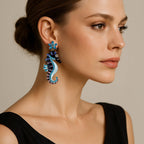 Sparkly Seahorse Summer Ocean Earrings
