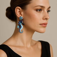 Sparkly Seahorse Summer Ocean Earrings