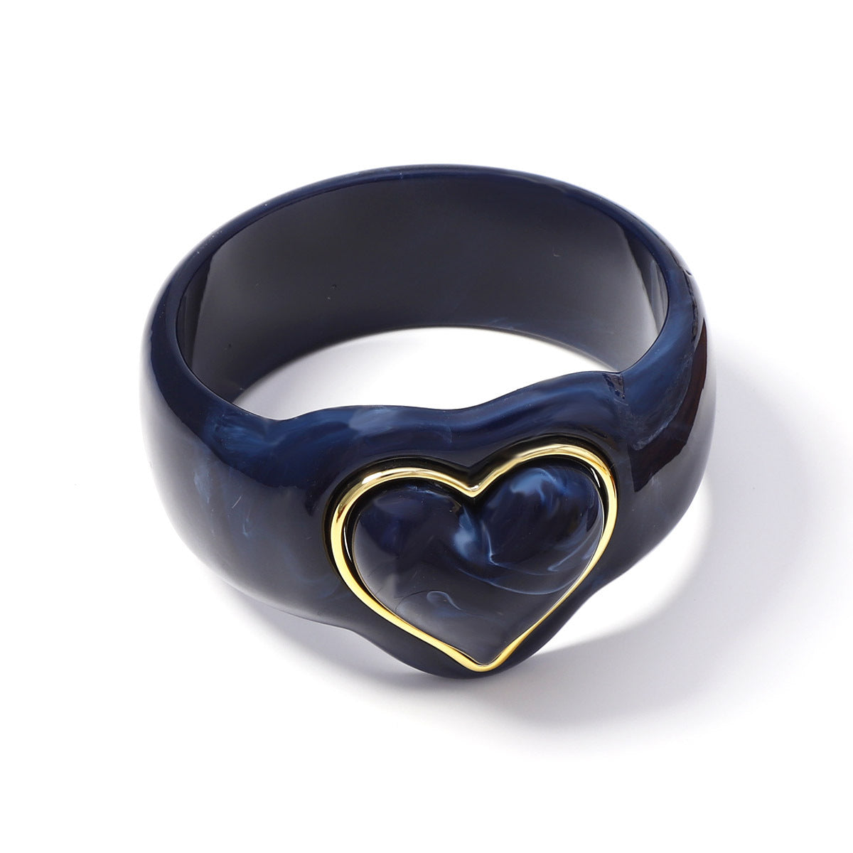 Sweetheart Chunky Resin Heart Bangle