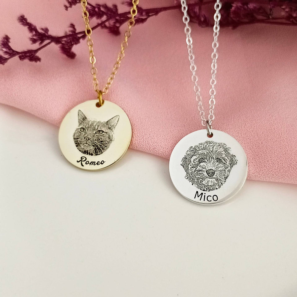 Personalise Pet Photo Disc Pendant Necklace