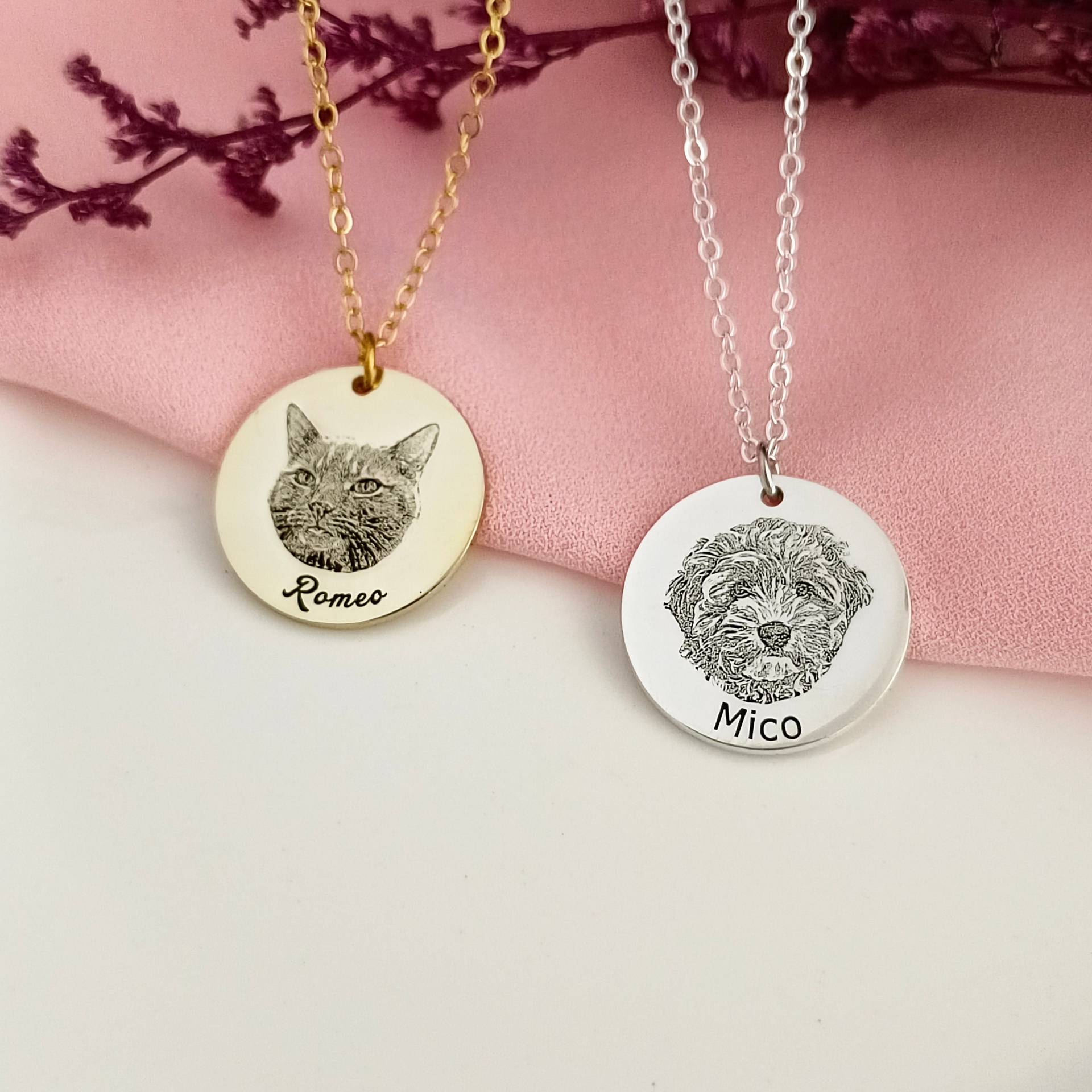 Personalise Pet Photo Disc Pendant Necklace