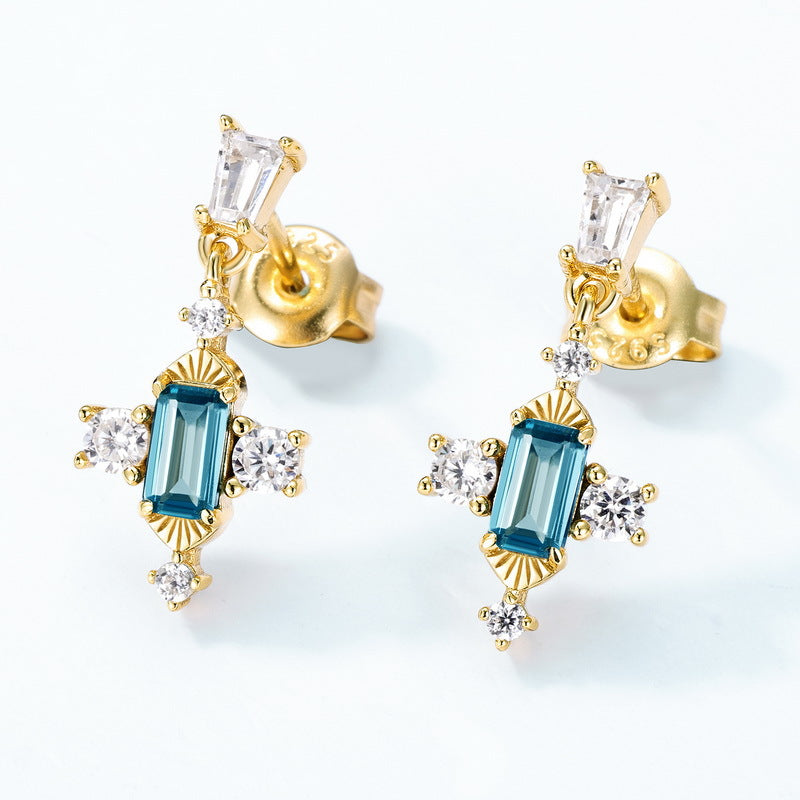Royal London Blue Baguette Earring
