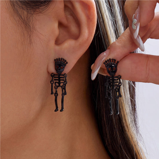 Neon Colorful Skeleton Ear Jacket Earrings