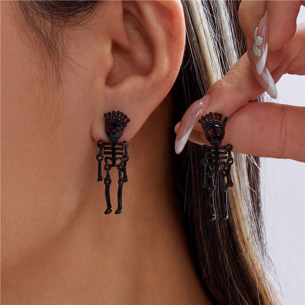 Neon Colorful Skeleton Ear Jacket Earrings