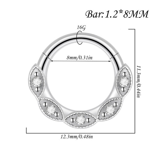 Orbit Stainless Steel 16G Hinged Nose Hoop