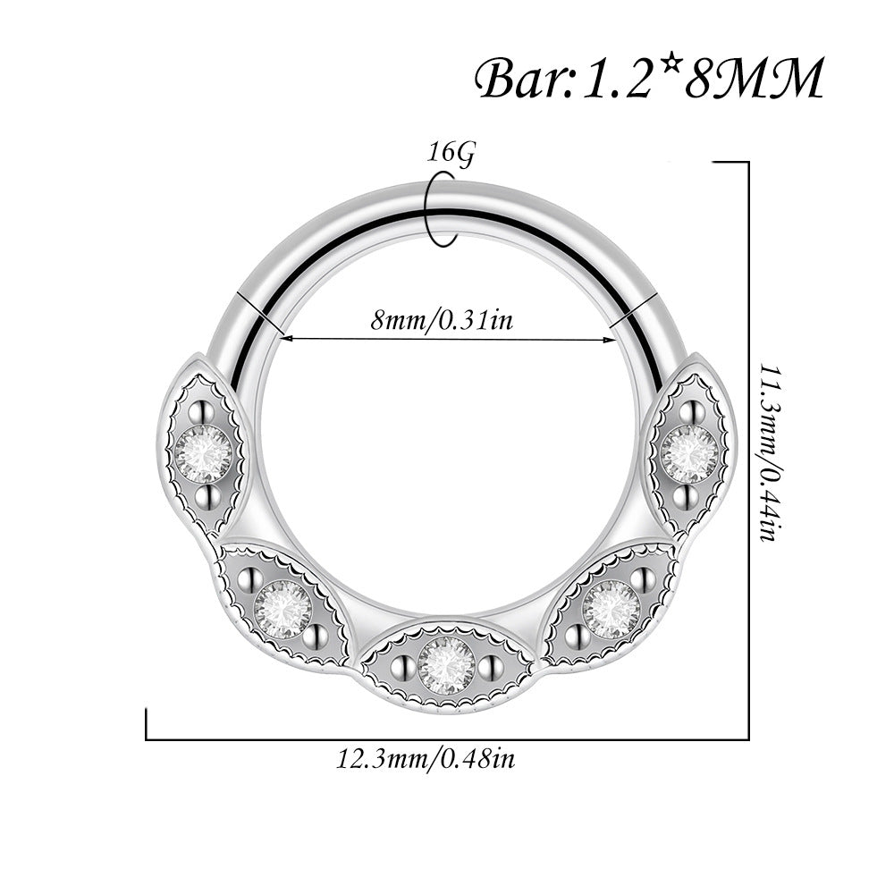 Orbit Stainless Steel 16G Hinged Nose Hoop
