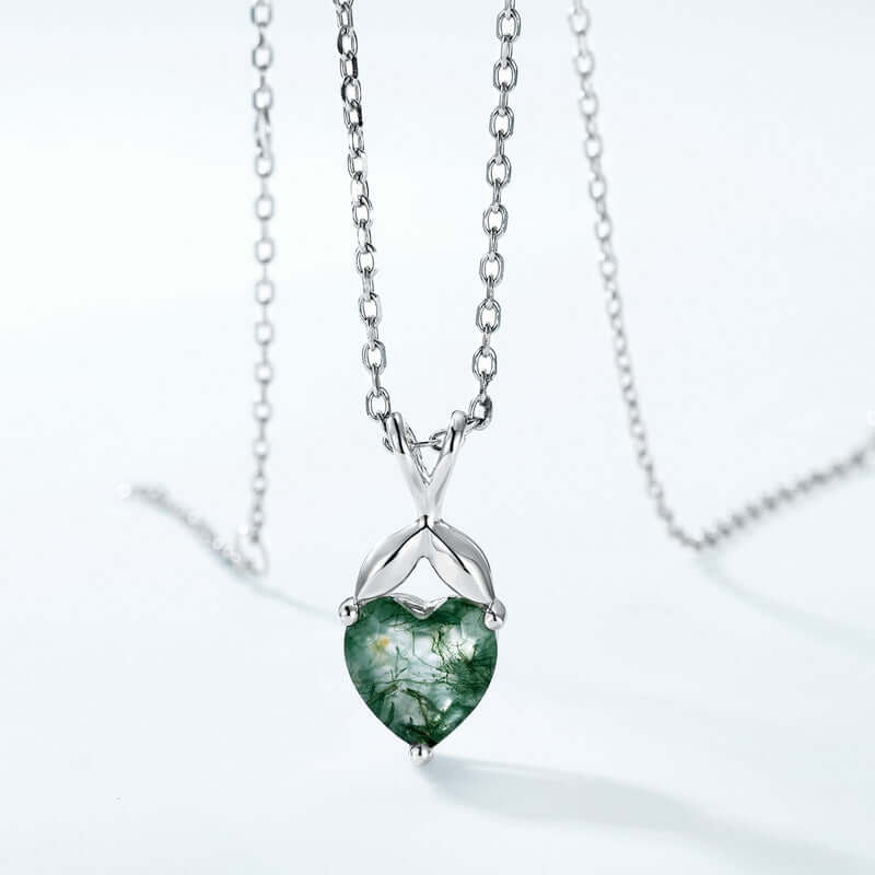 Moss Agate Heart Pendant
