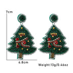 Winter Snowman Christmas Seed Bead Earring