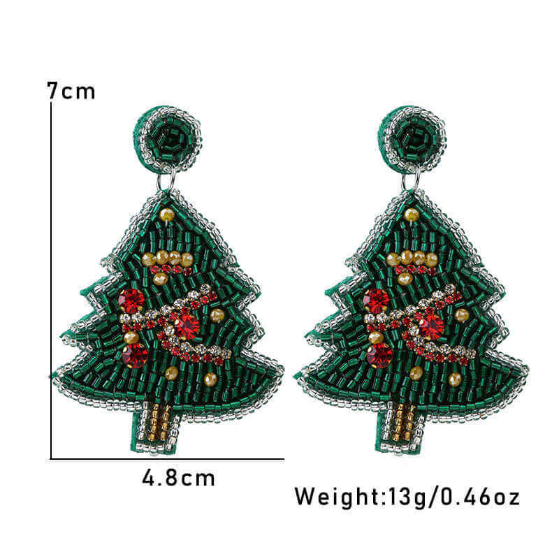 Winter Snowman Christmas Seed Bead Earring