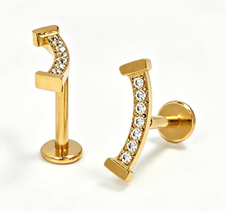 Vintage Floral Internal Thread Flat Back Tragus Stud