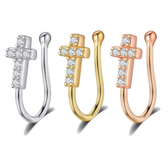 18K Gold Bunny No Piercing Nose Cuff Fake Nose Ring