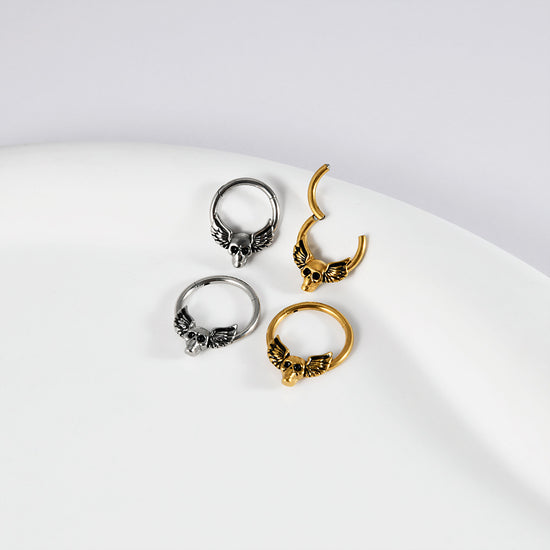 Phantom Skull 16G Septum Clicker Piercing Ring