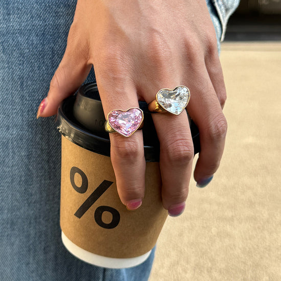 Sweet Pink Heart Valentines Ring Gift