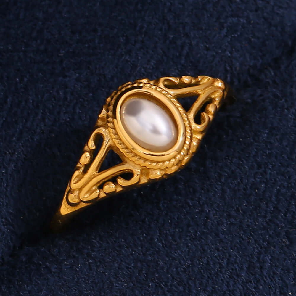 Vintage Filigree Pearl Ring