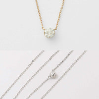 Silver Solitaire Moissanite Pendant Necklace