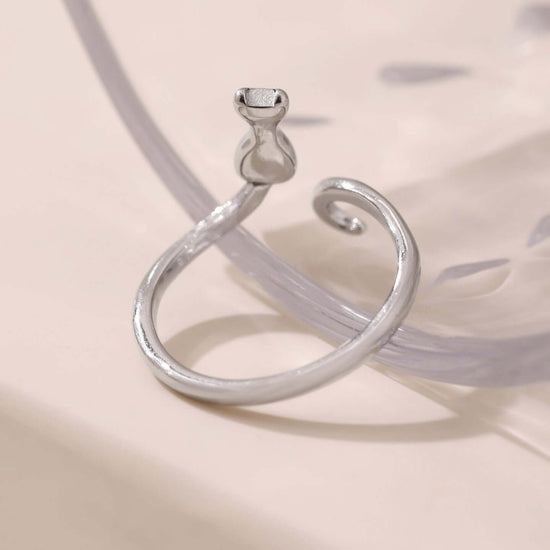 Y2K Two Tone Cat Split Index Ring