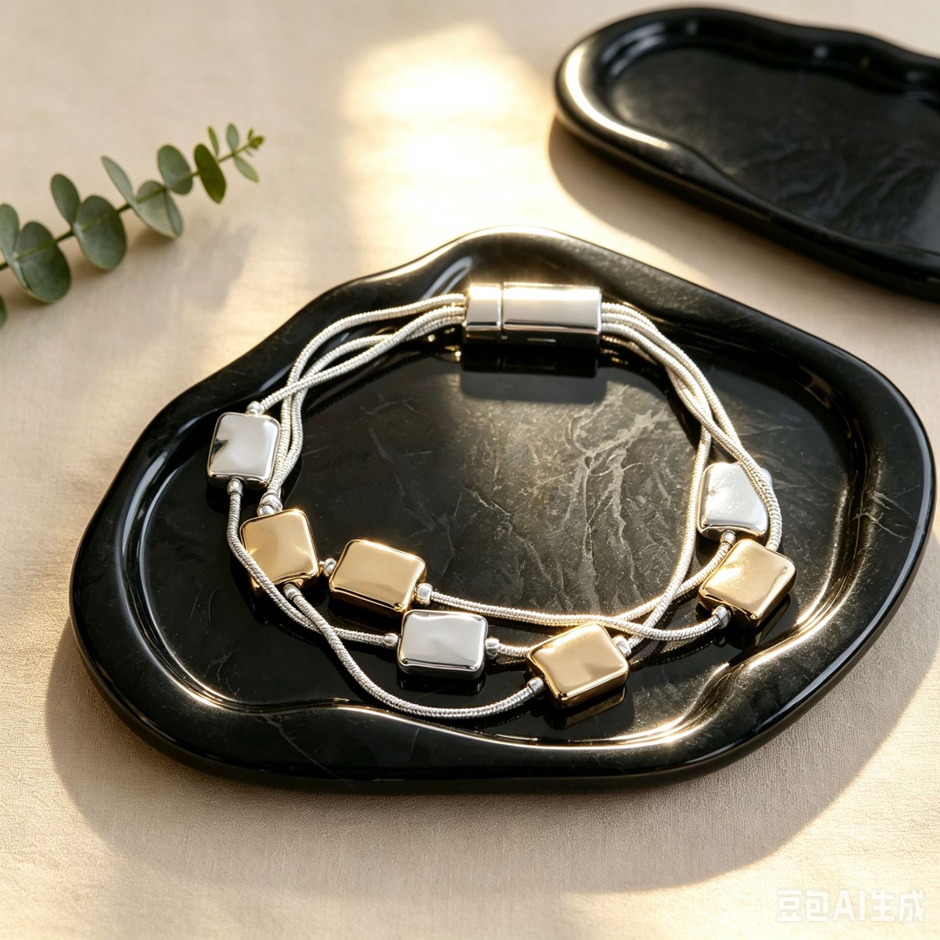 Lock & Link Two Tone Layer Magnetic Bracelet