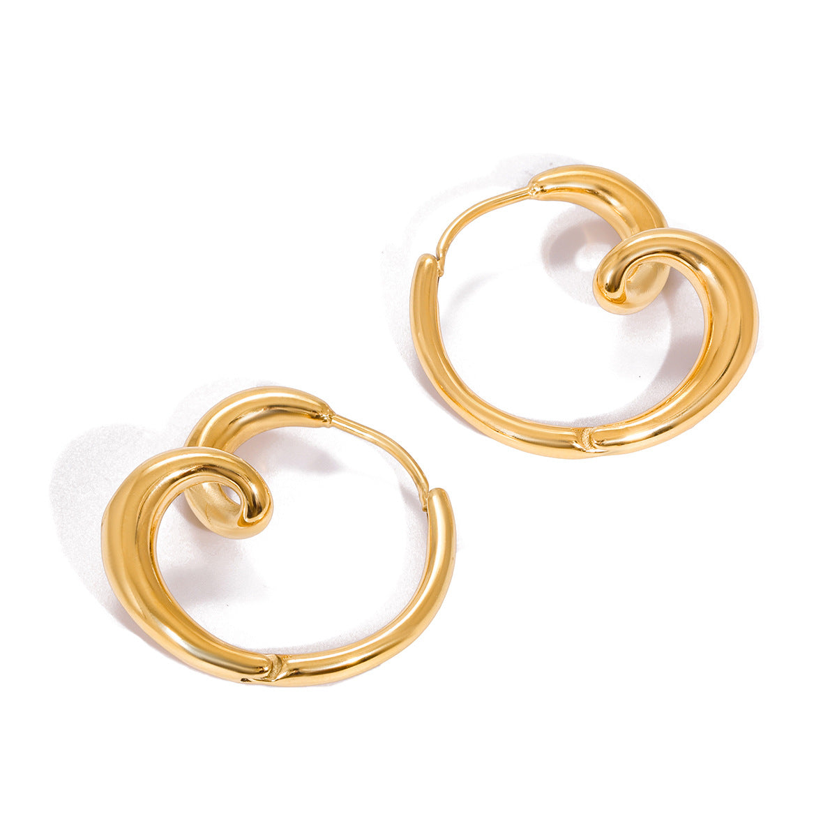 Wrapped Heart Abstract Earring Hoop