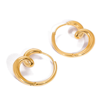 Wrapped Heart Abstract Earring Hoop