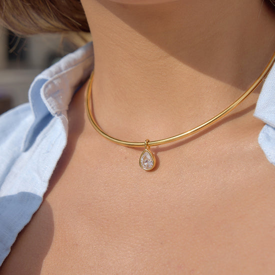 Gold Evil Eye Simple Choker