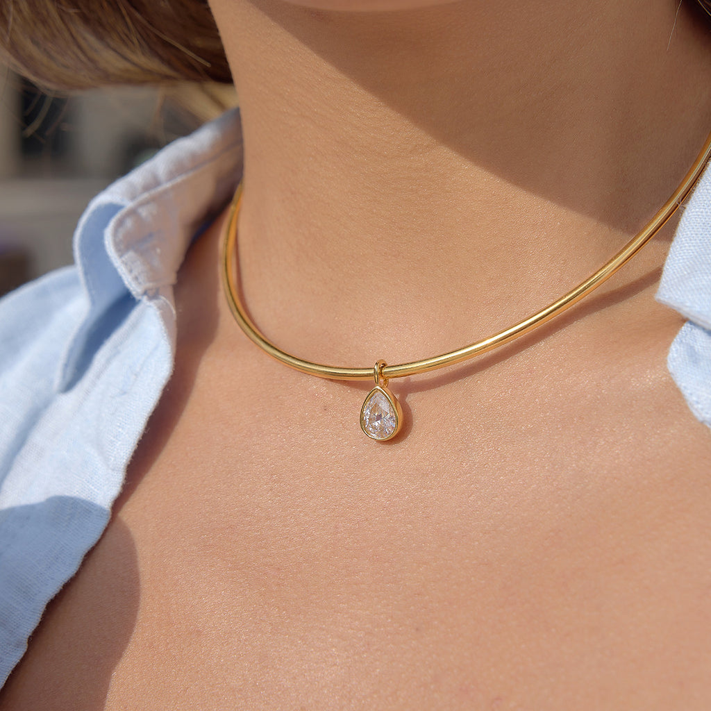 Gold Evil Eye Simple Choker