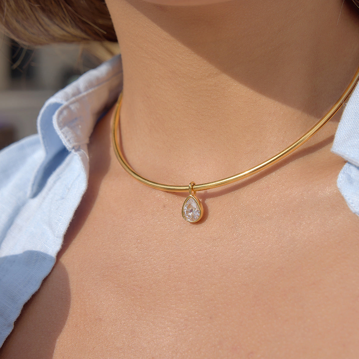 Gold Evil Eye Simple Choker