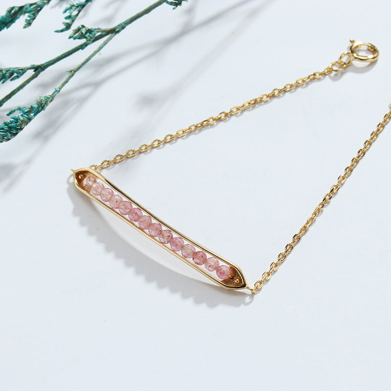 Strawberry Quartz Bar Bracelet