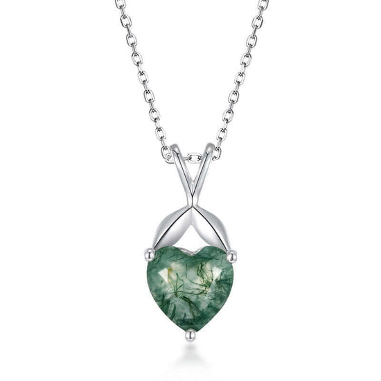 Moss Agate Heart Pendant