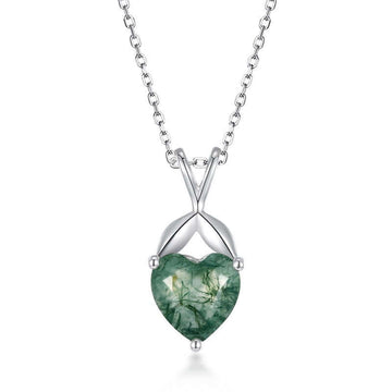 Moss Agate Heart Pendant