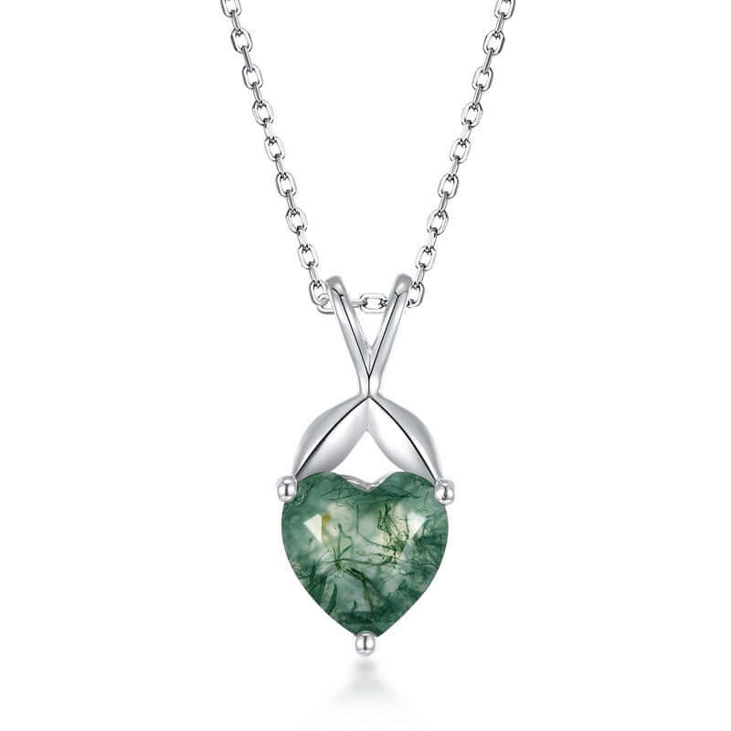 Moss Agate Heart Pendant