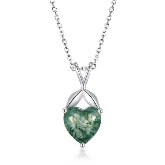 Moss Agate Heart Pendant
