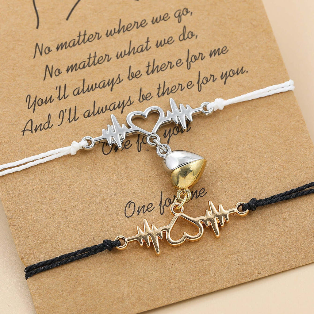 Magnetic Heartbeat Cord Matching Bracelet 
