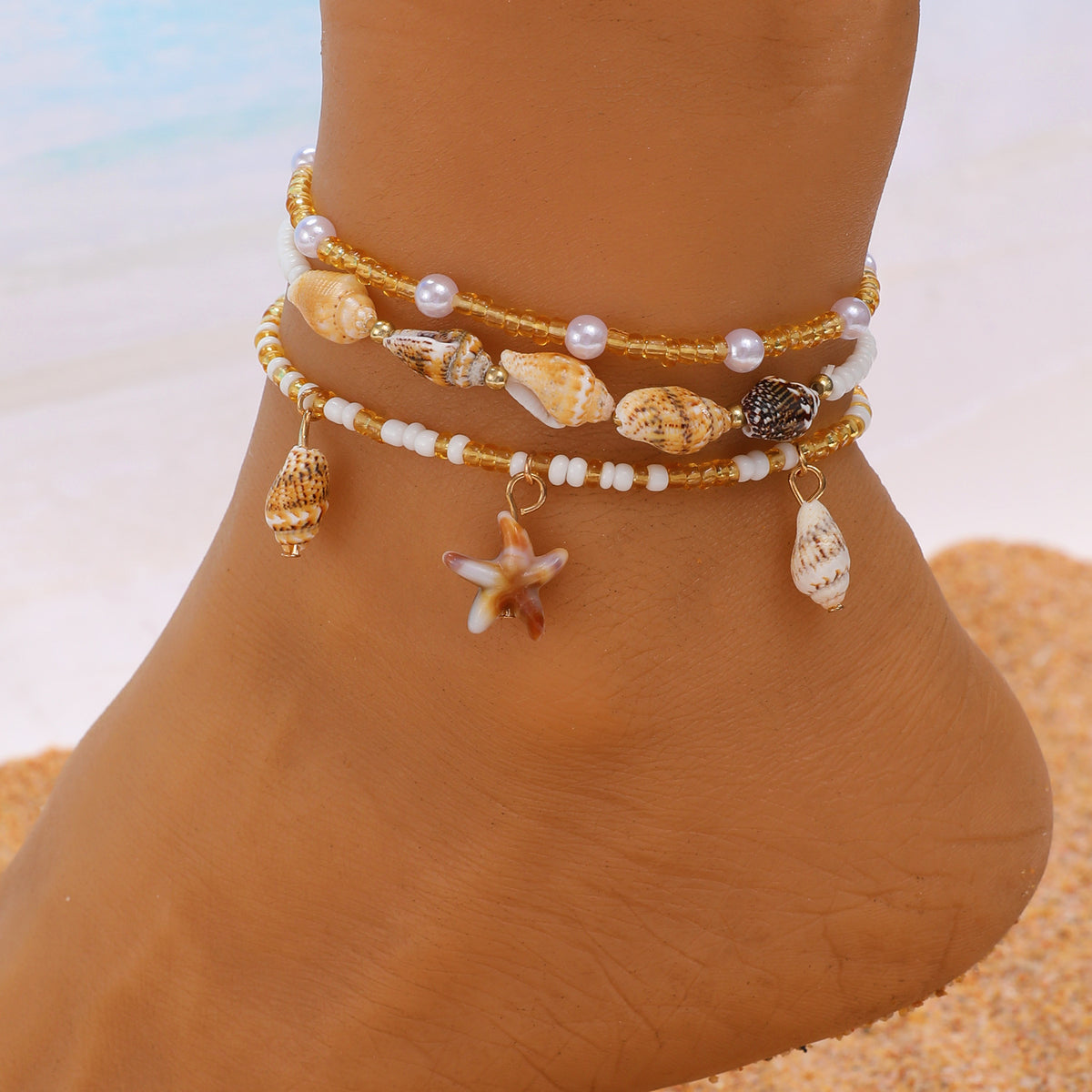 Coastal Charm Colorful Beaded Anklet