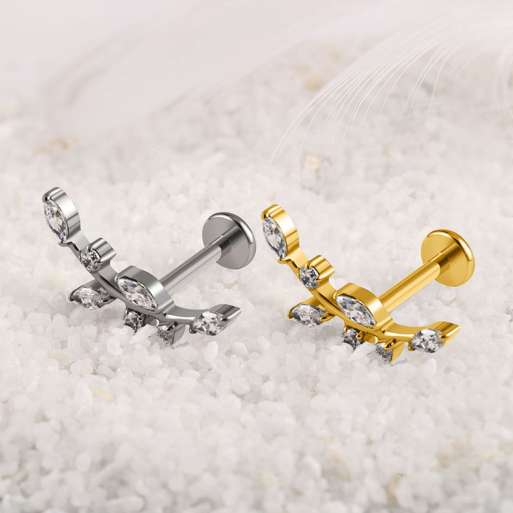 Swan Threaded Screw Flat Back Earrings