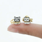 Fish Cat with Scarf Index Open Ring