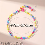 Summer Rainbow Paperclip Chain Anklets