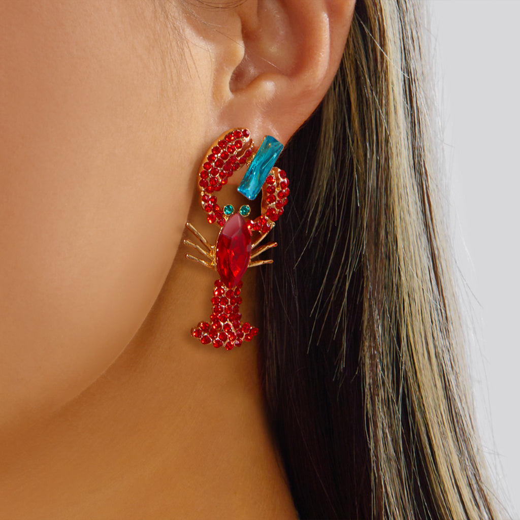 Coastal Summer Lobster Oversize Earrings