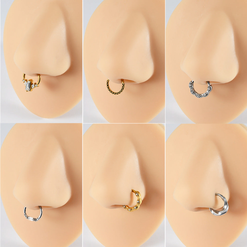 Orbit Stainless Steel 16G Hinged Nose Hoop