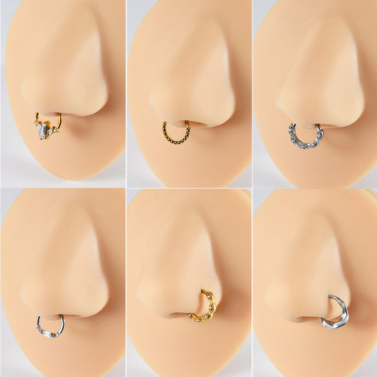 Orbit Stainless Steel 16G Hinged Nose Hoop