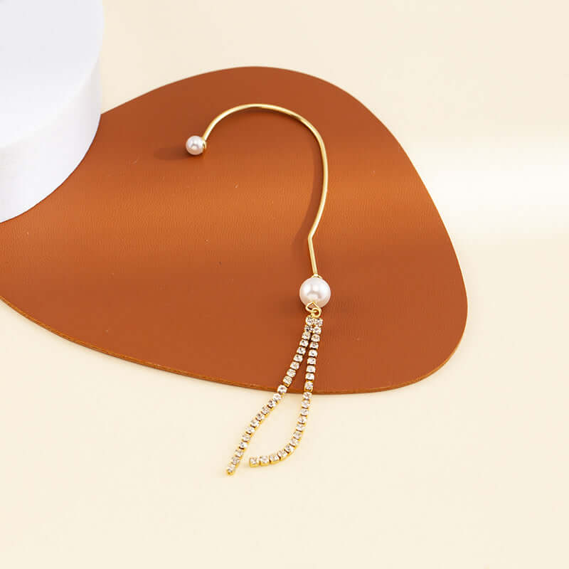 Pearl Tassel Fringe Ear Wrap Climber Crawler Earrings | R0018