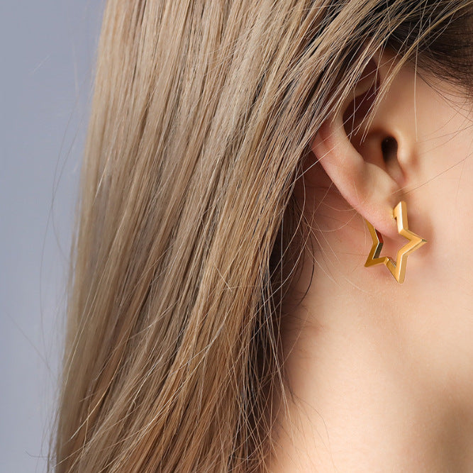 20G Minimalist Geometry Heart Hoop Earrings