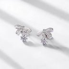 Ribbon Bow Moissanite Stud