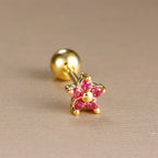 20G Surgical Steel Color Flower Helix Stud