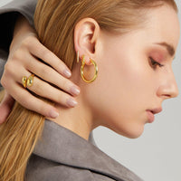 Two Tone Wave Ring Gold Thumb Ring