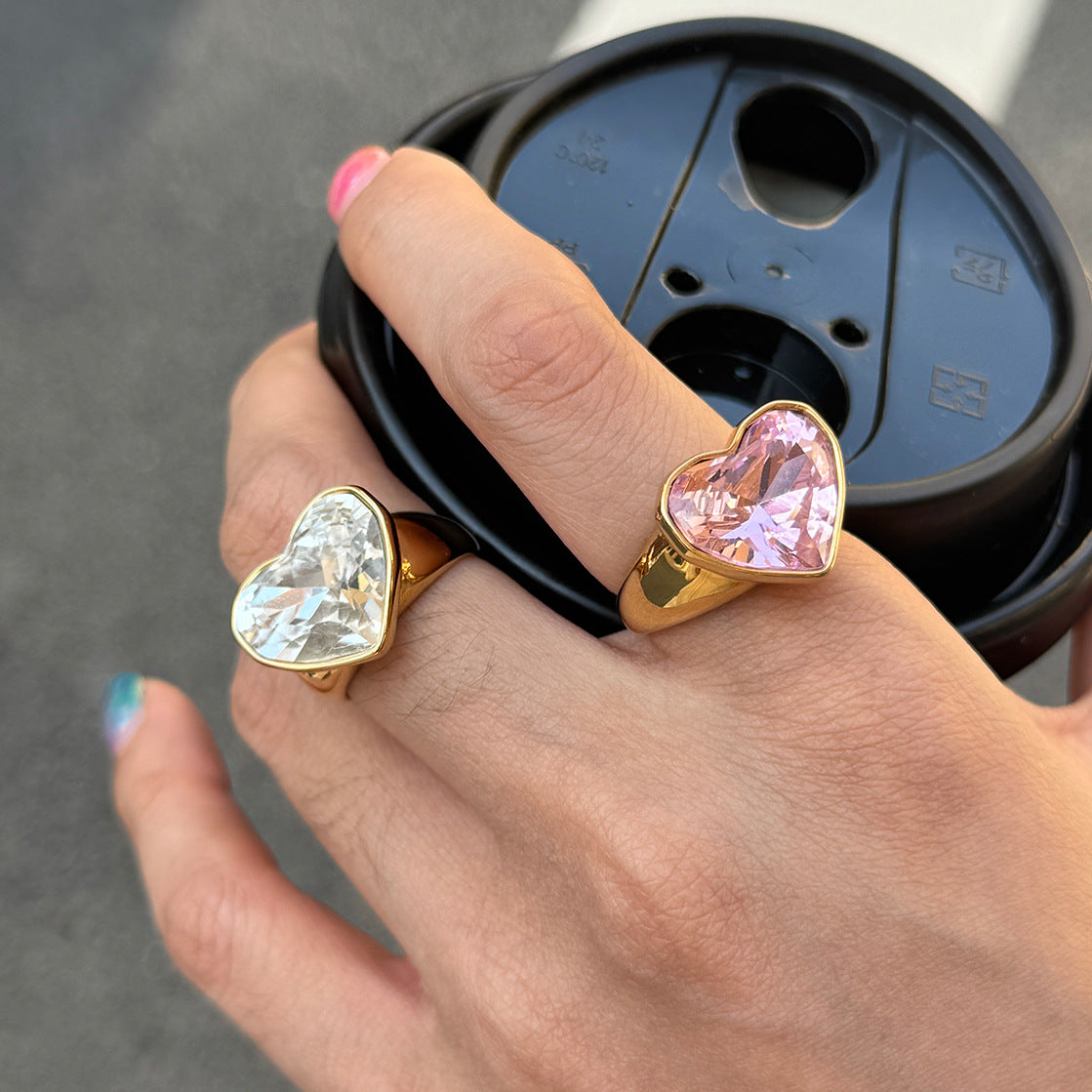 Sweet Pink Heart Valentines Ring Gift